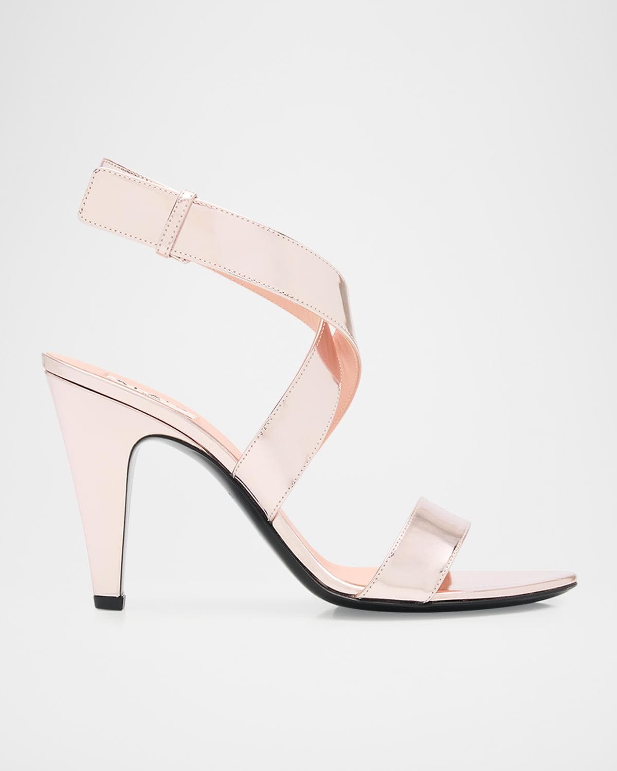 ALAÏA 90mm Patent Metallic Leather Sandals