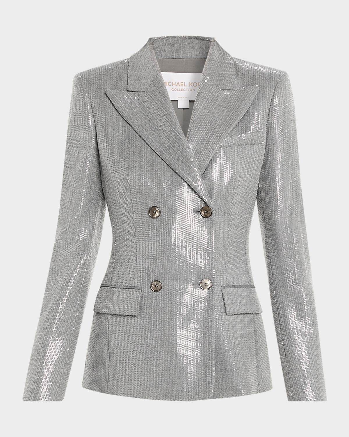 Michael Kors Collection Double-Breasted Pinstripe Sequin Jacket · 6