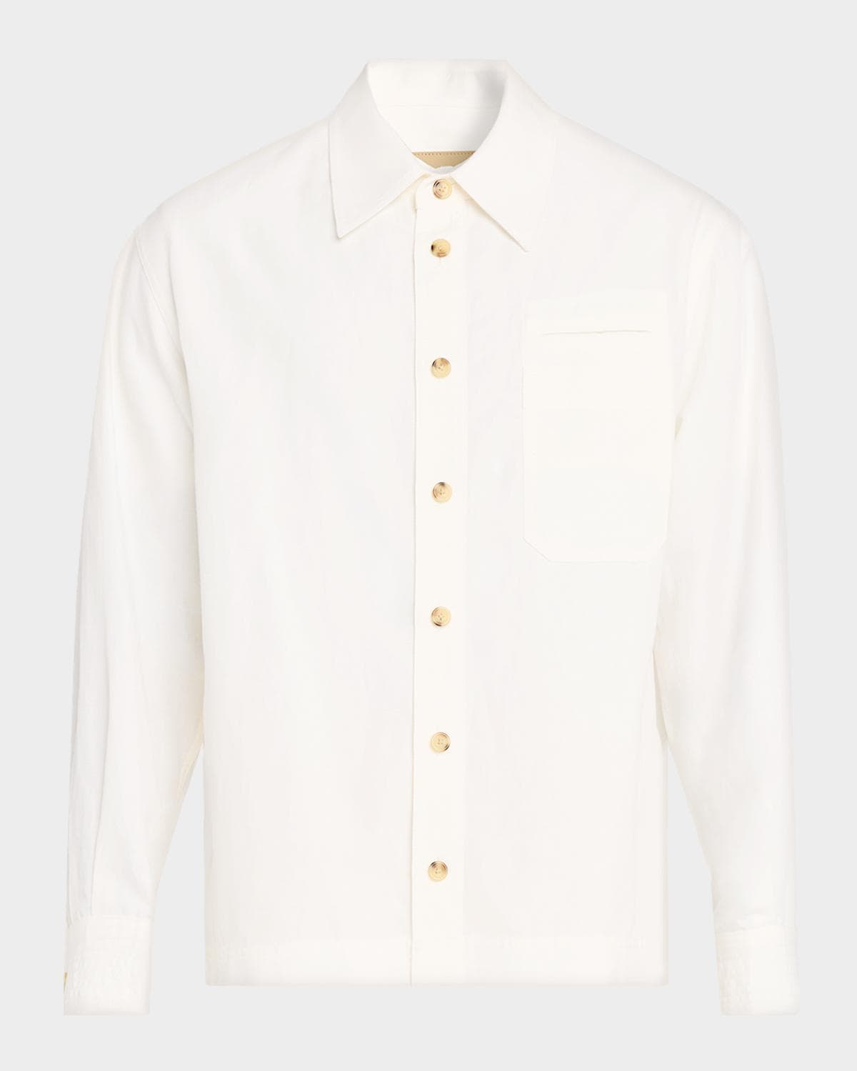 Helmut Lang Men's Sailor Slub Cotton and Linen Overshirt