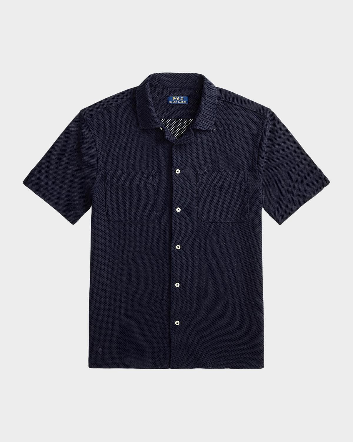 Polo Ralph Lauren Men's Textured Pointelle Camp Shirt