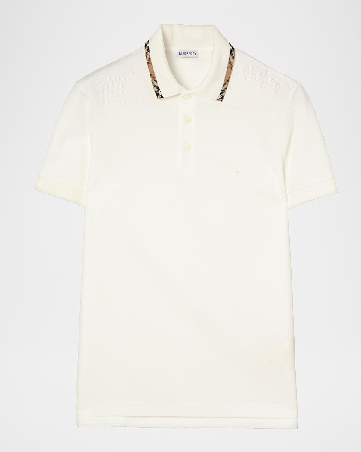 Burberry Men's Slim Fit Check-Placket Pique Polo Shirt