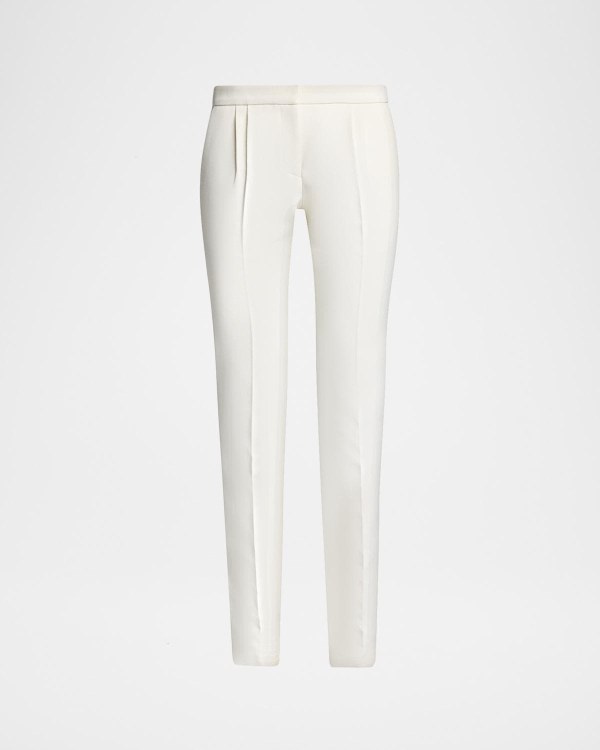Balenciaga Low-Rise Pleated Slim-Leg Tailored Pants
