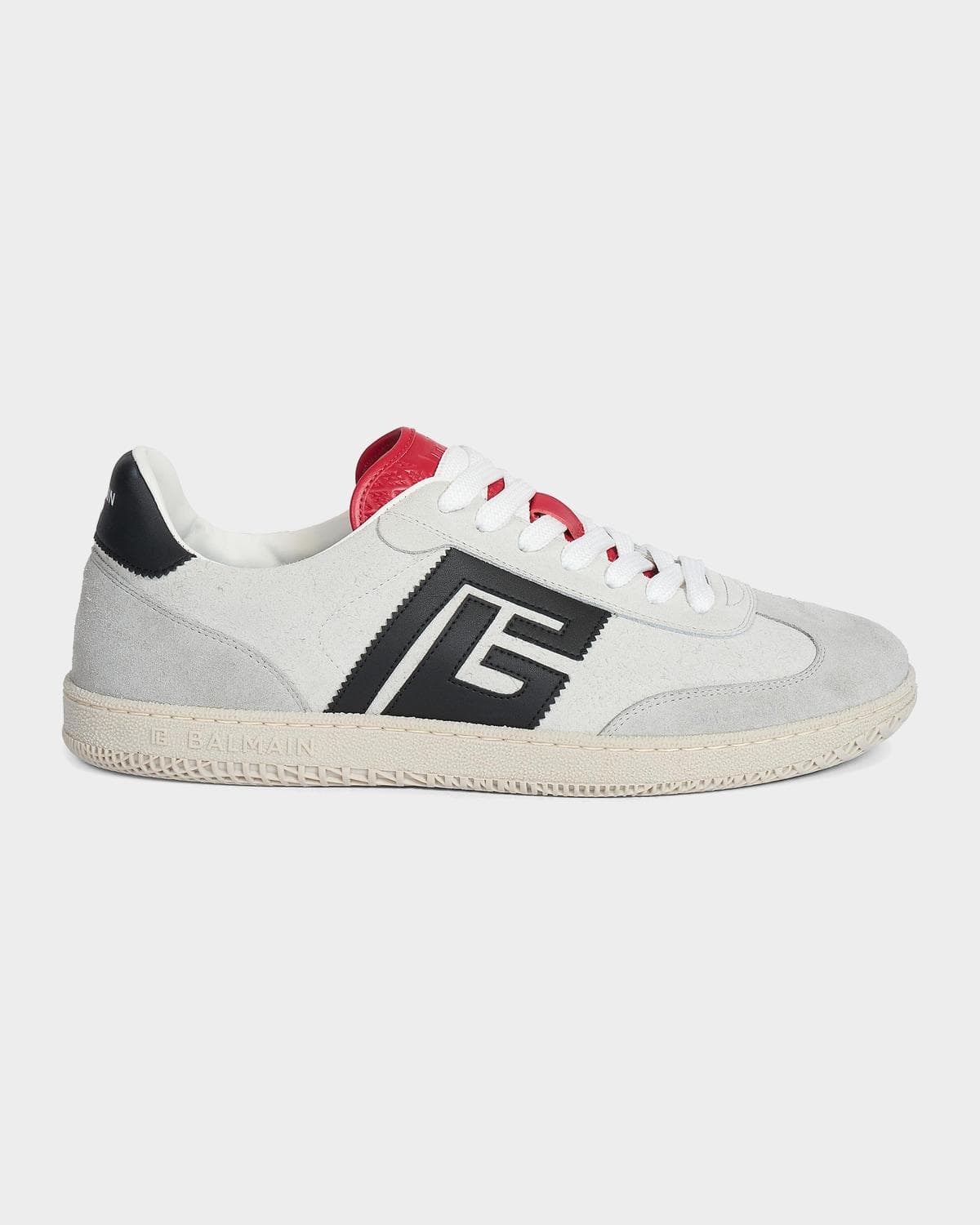 Balmain Men's Swan Suede & Leather Low-Top Sneakers