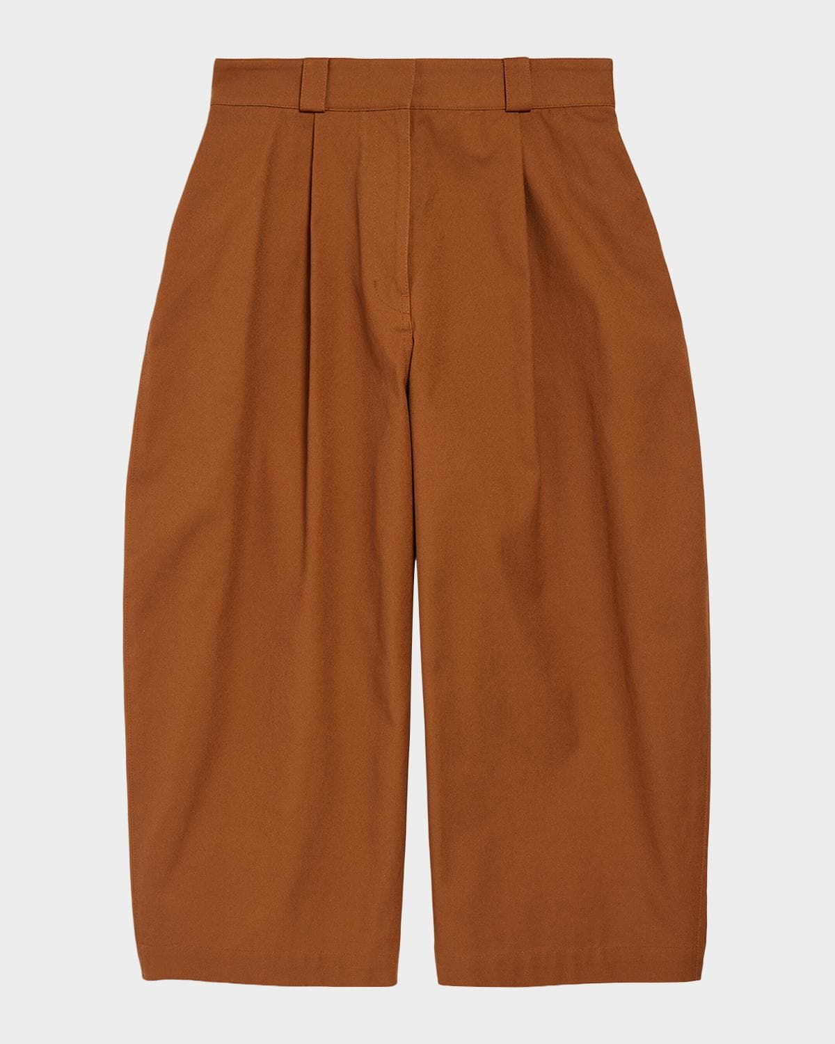 Balenciaga Pleated Barrel-Leg Ankle Bermuda Pants