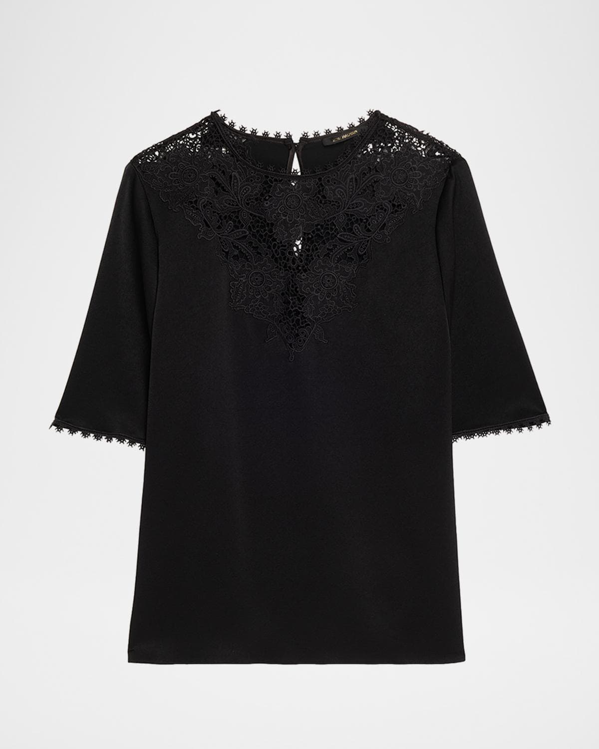 Kobi Halperin Frankie Lace-Inset Satin Back Crepe Blouse
