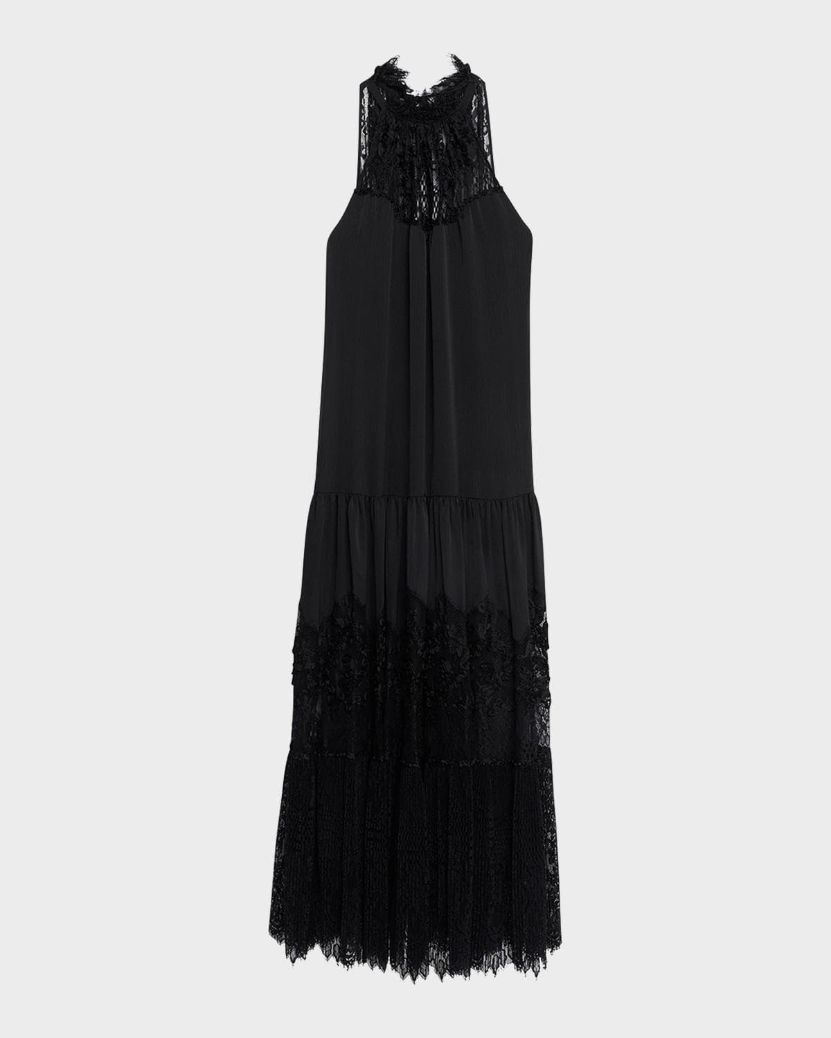 Kobi Halperin Hallee Lace-Inset Halter Maxi Dress