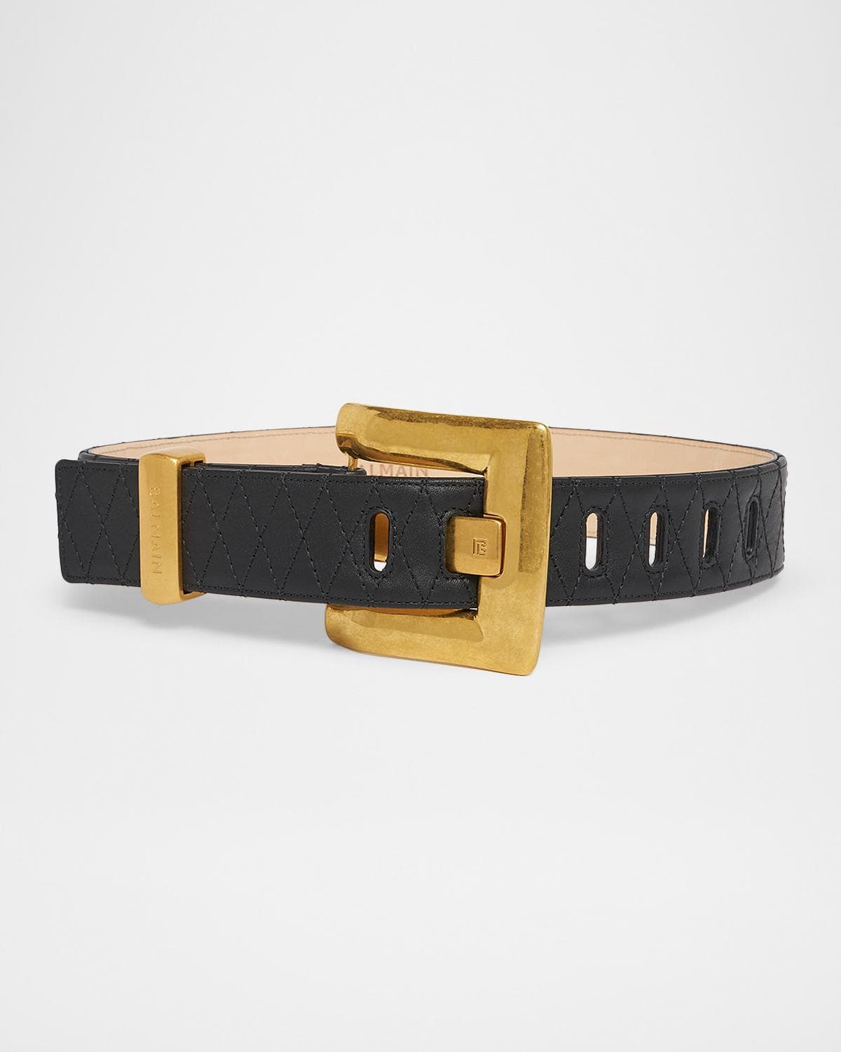 Balmain Quilted Leather Anthem Belt