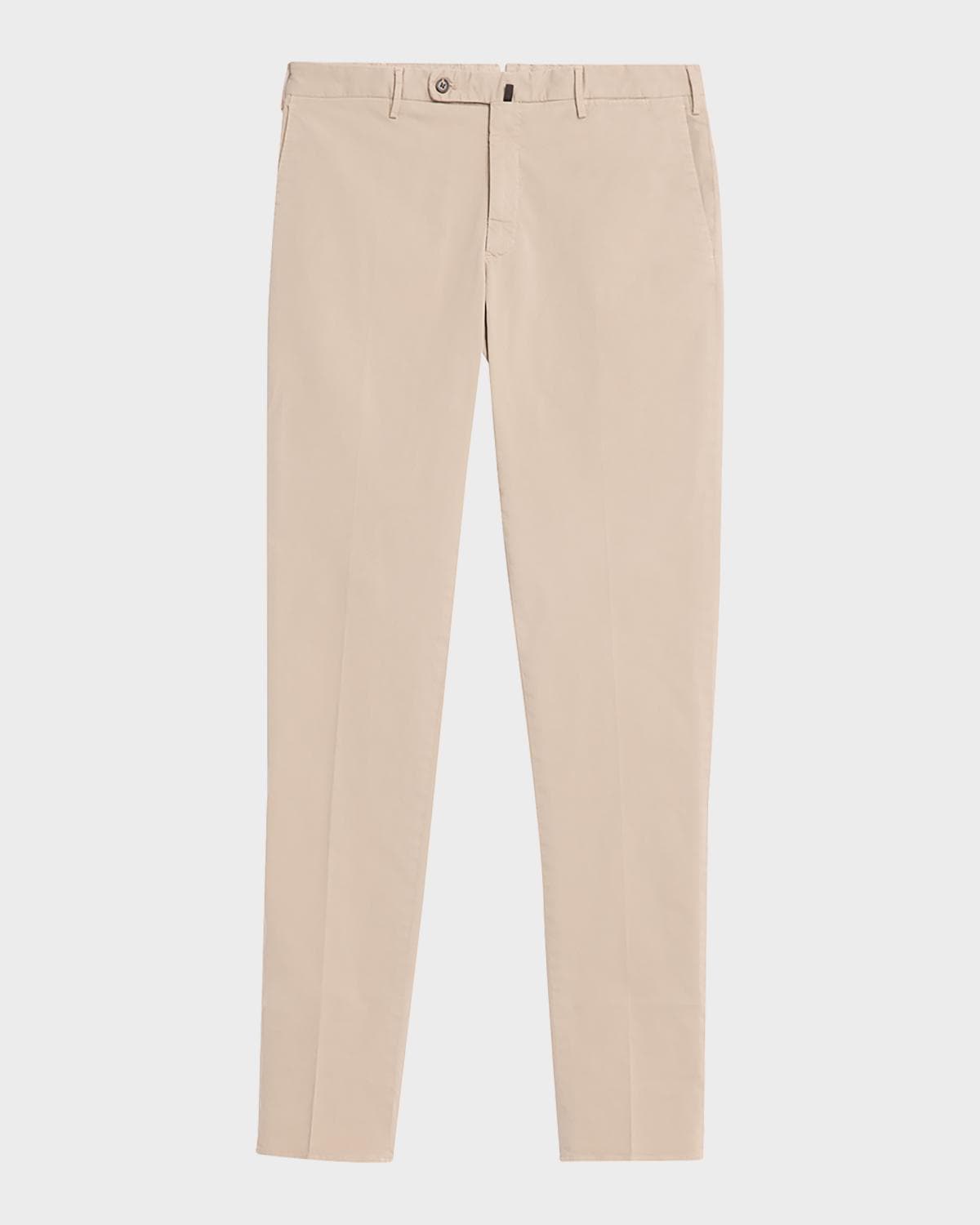Incotex Men's Pressed-Crease Cotton Trousers
