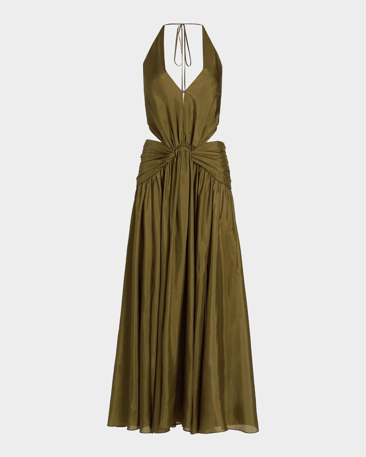 Zimmermann Indra Plunge Halter Maxi Dress