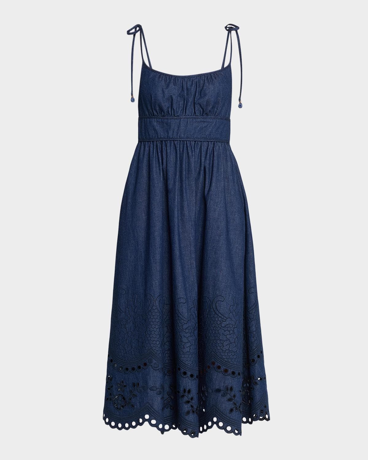 Zimmermann Mahon Broderie Denim Picnic Dress