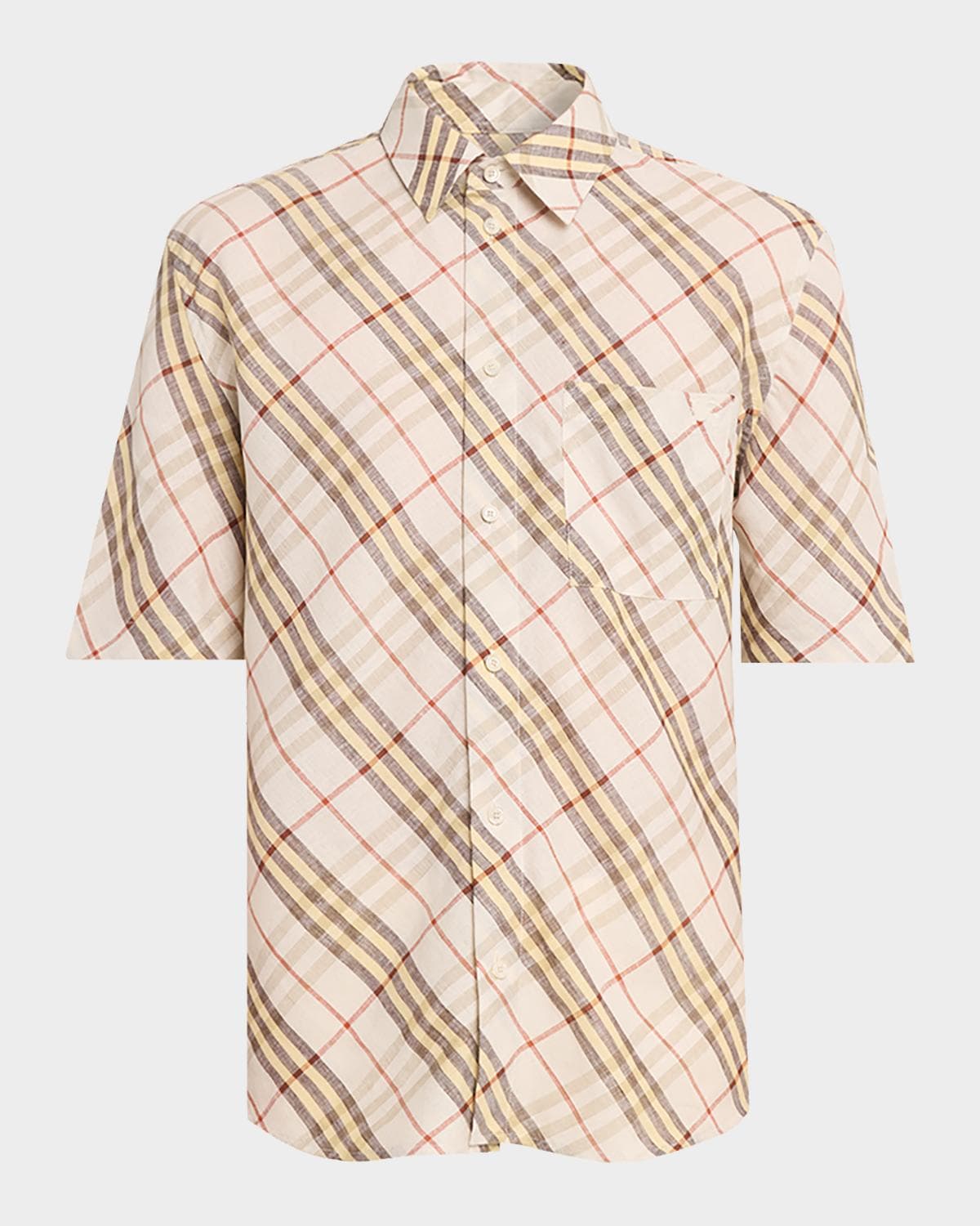 Burberry Men's Roland Check Linen Shirt