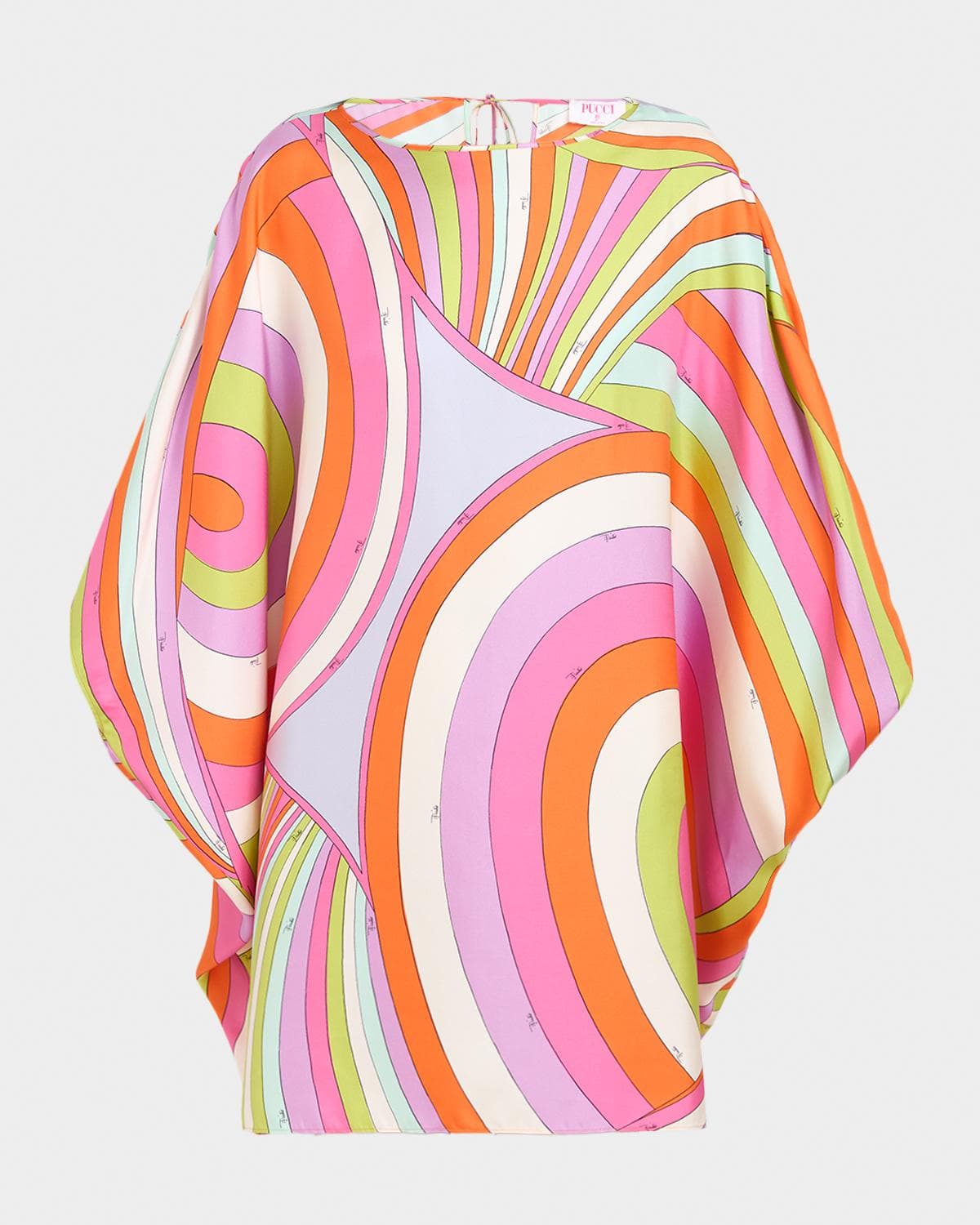 Pucci Iride Silk Twill Mini Caftan Dress