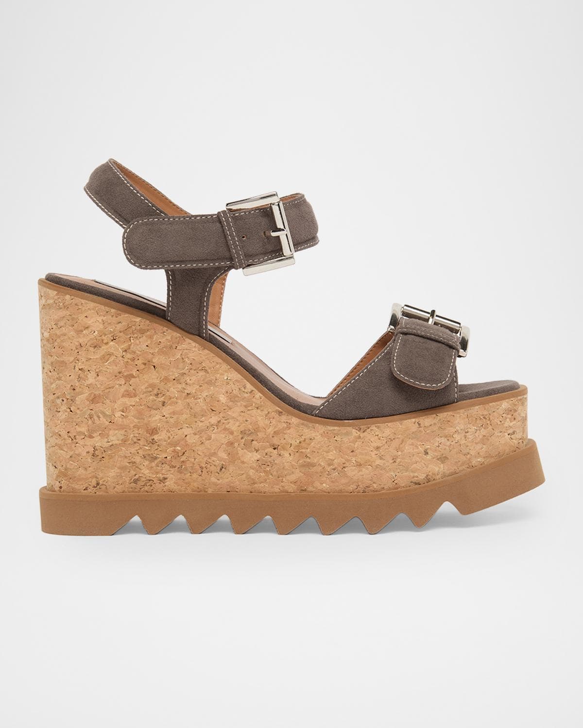 Stella McCartney 120mm Sneak-Elyse Vegan Suede Platform Sandals