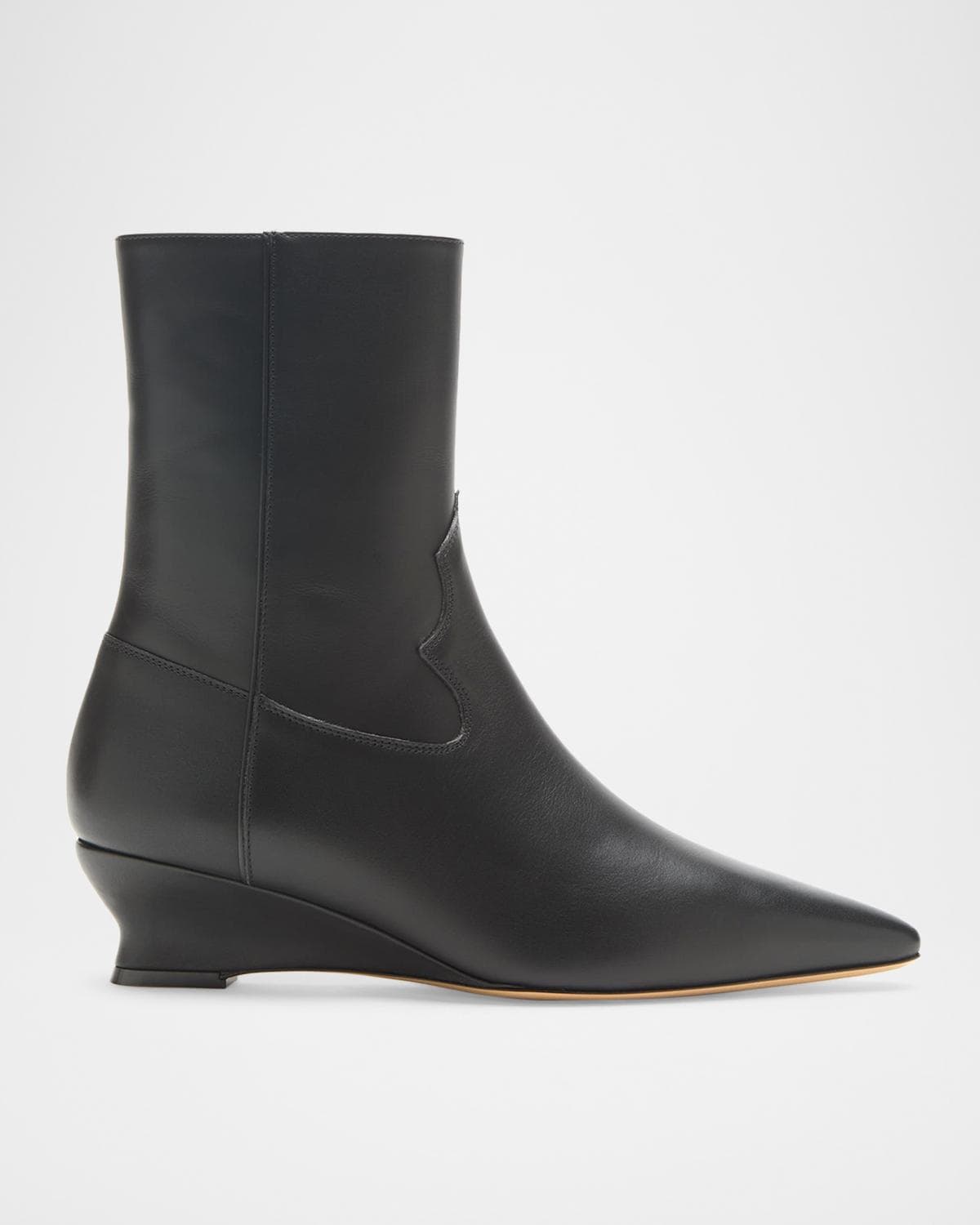 Le Monde Beryl 40mm Camille Leather Wedge Ankle Boots
