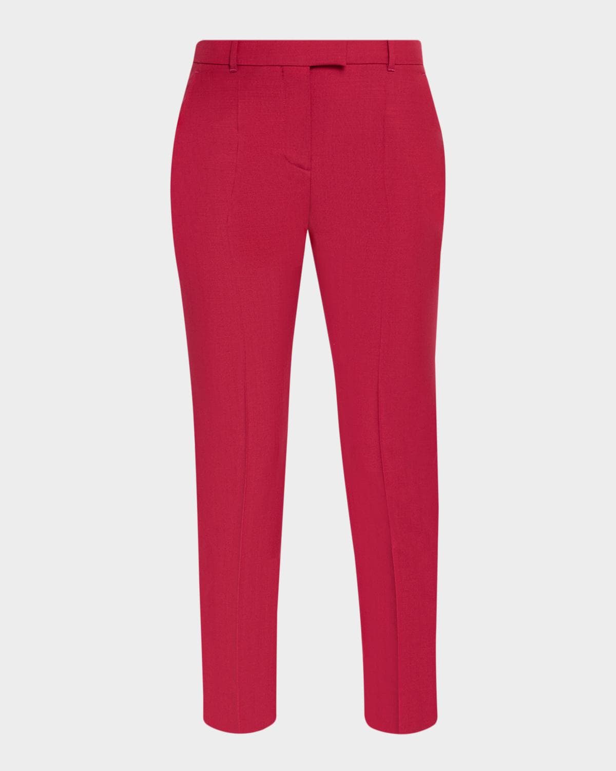 McQueen Certified Wool Mohair Slim-Leg Ankle Trousers