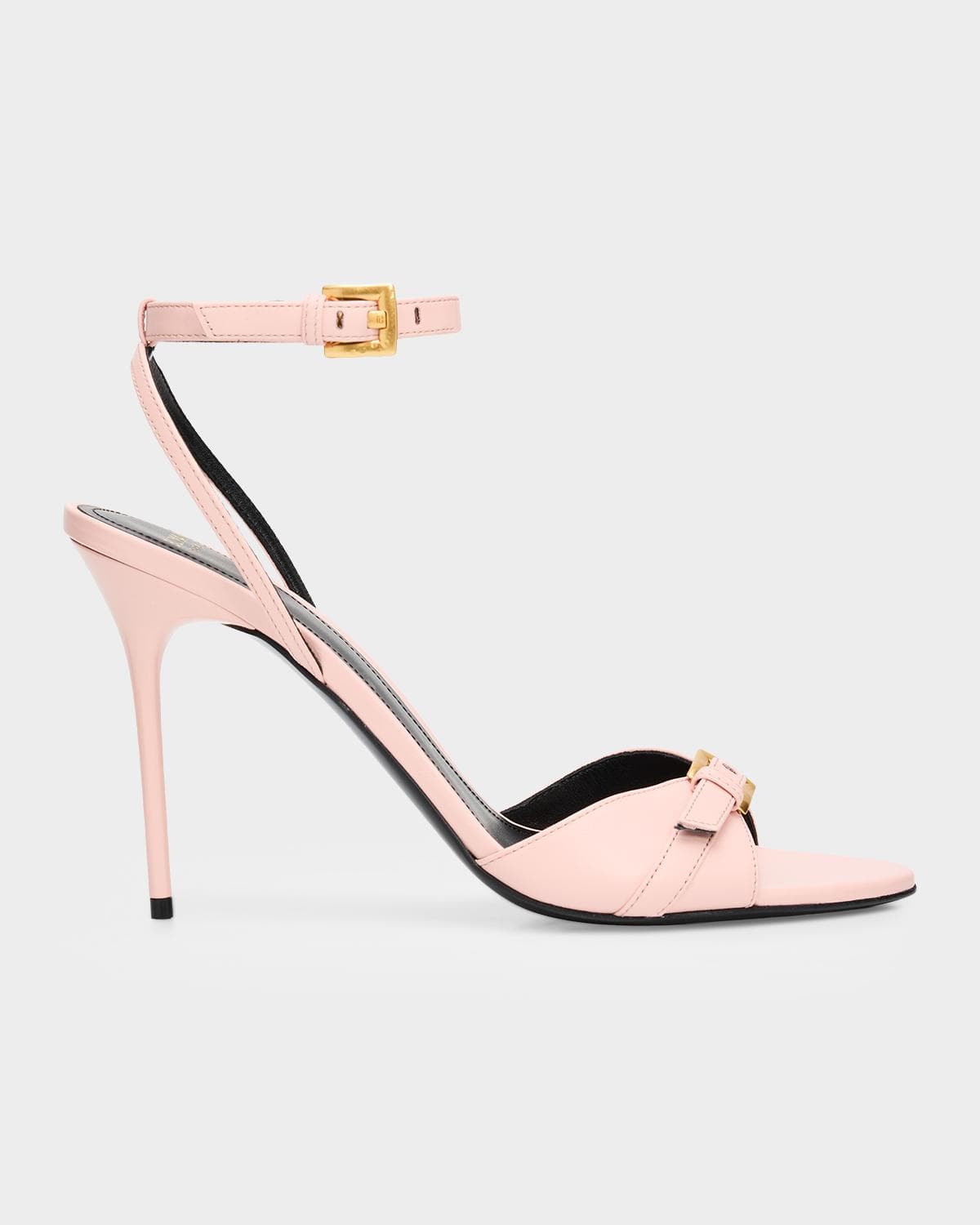 Balmain 75mm Anthem Leather Ankle-Strap Sandals