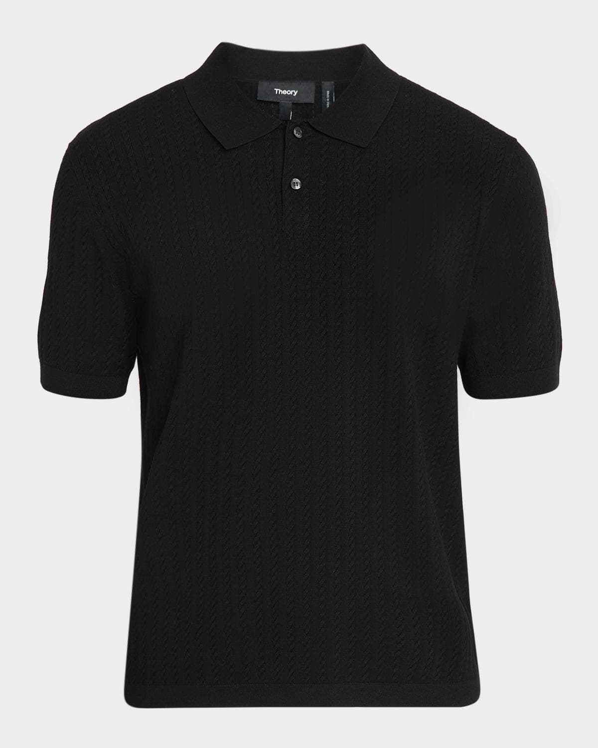 Theory Men's Striple Cable Knit Polo Shirt