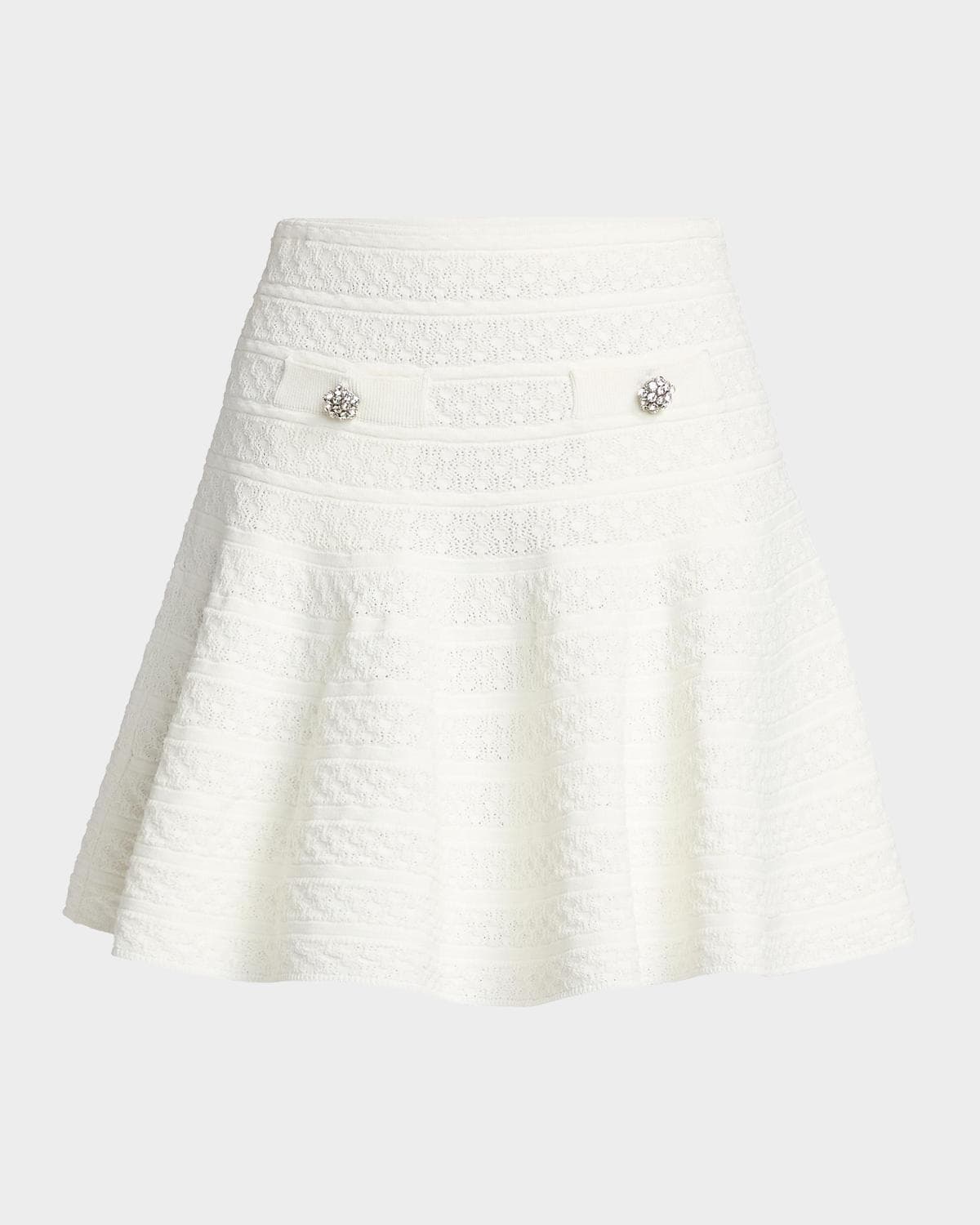 Self-Portrait Pointelle Knit Mini Skirt