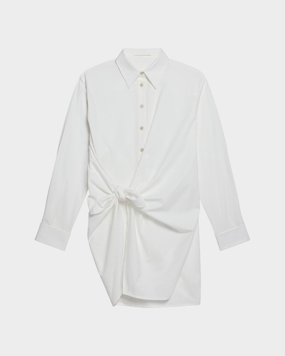 Helmut Lang Knotted Cotton Shirtdress