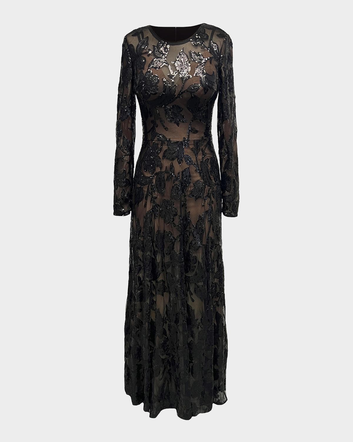 Dress the Population Black Label Ava Floral Sequin Tulle Gown · SML