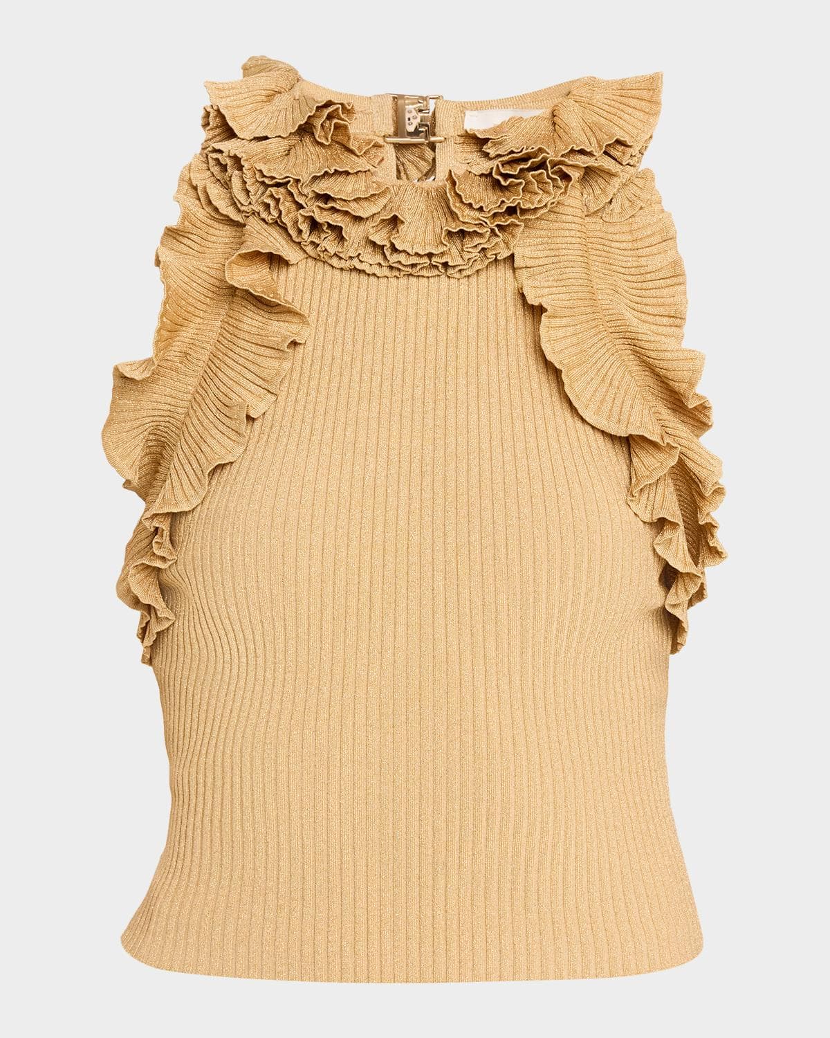 Zimmermann Luna Metallic Ruffled Tank Top · 10 US (3)