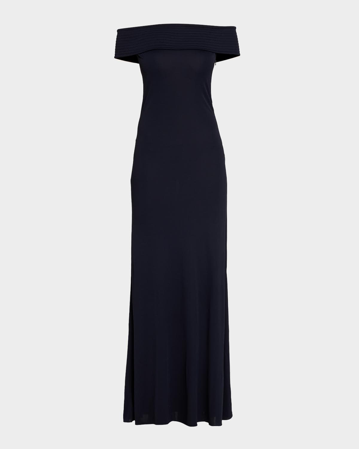 ALAÏA Off-The-Shoulder Jersey Bandeau Maxi Dress