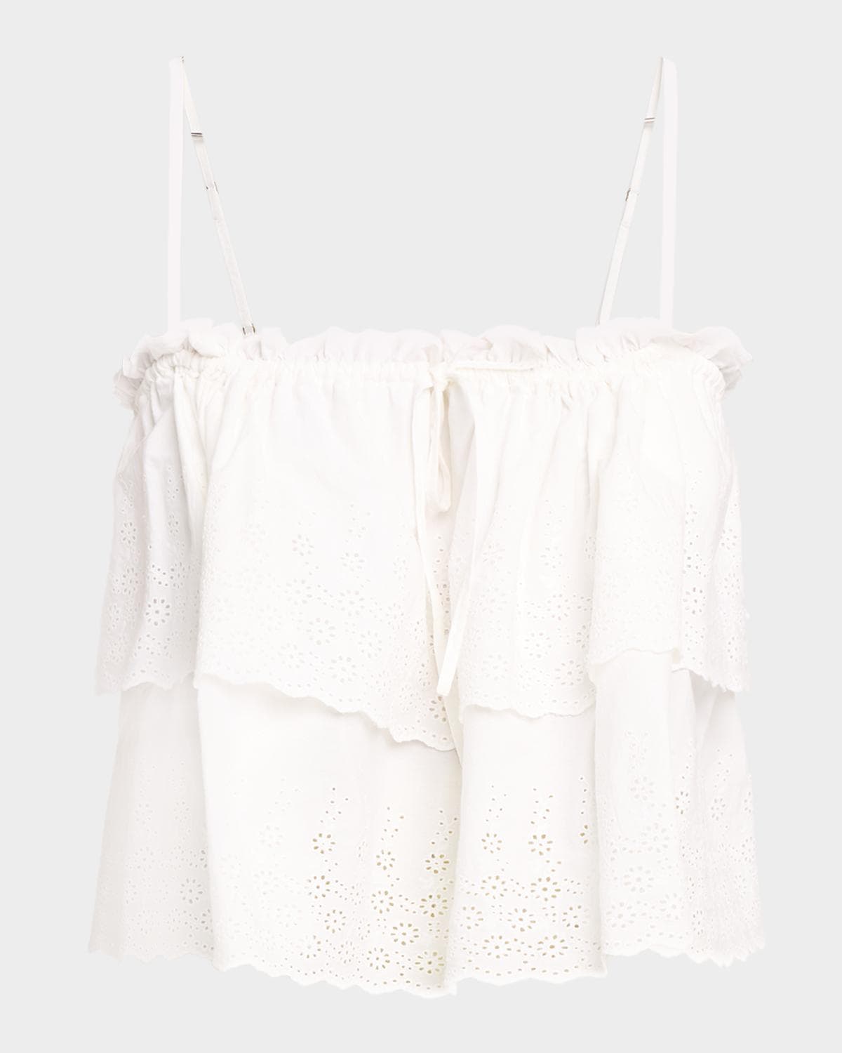 Veronica Beard Oseanna Embroidered Cotton Top