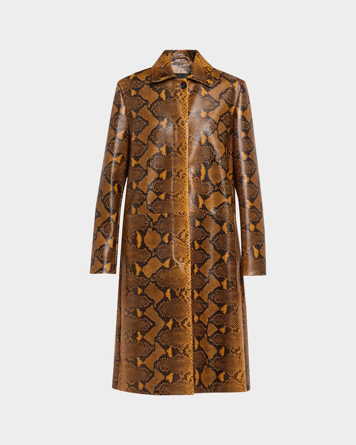 Proenza Schouler Leticia Python-Printed Leather Coat · 8