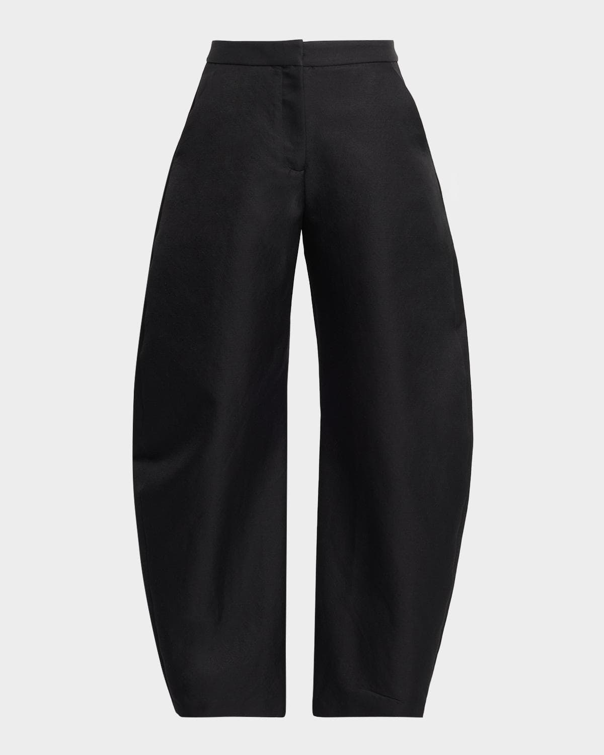 ALAÏA High-Rise Wool Round Barrel-Leg Pants