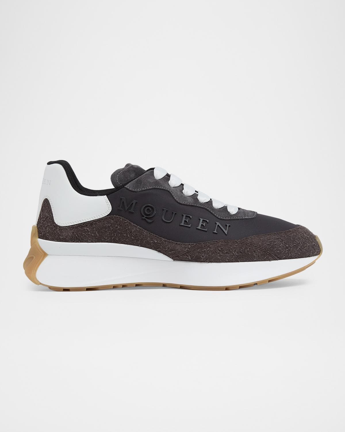 McQueen Men's Sprint Runner Calf Leather & Suede Low-Top Sneakers