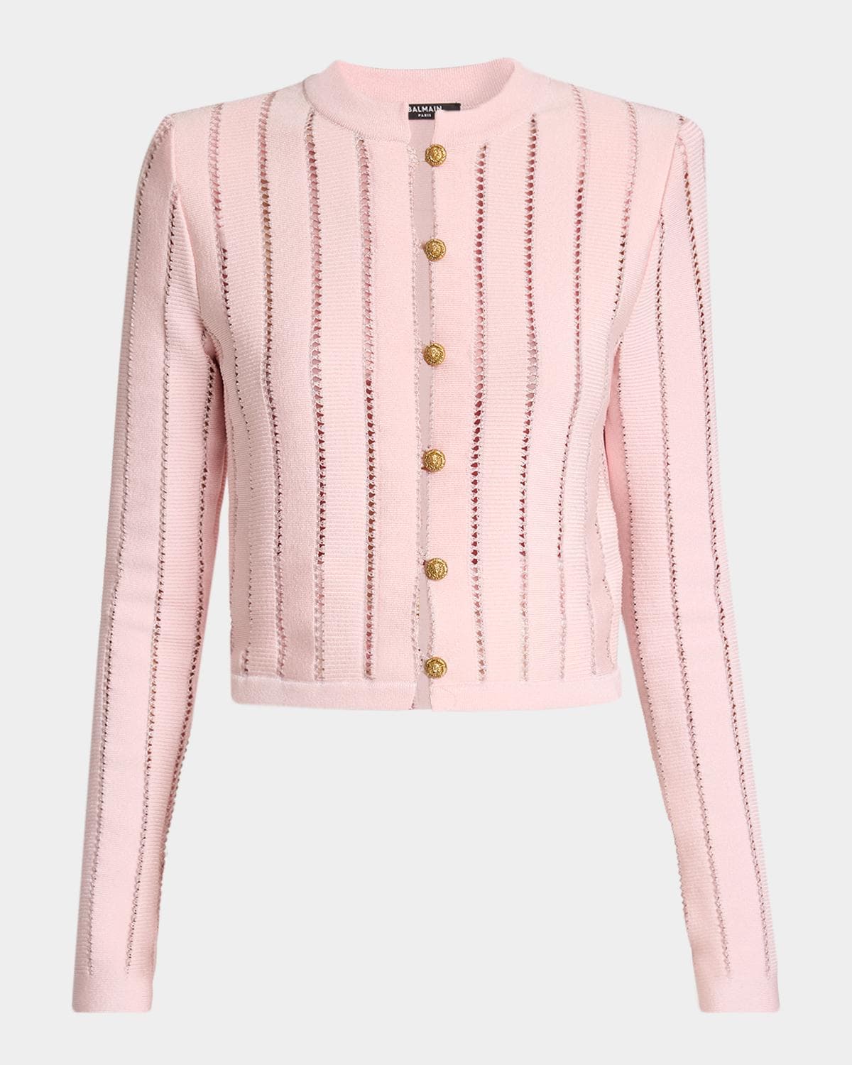 Balmain Buttoned Flechage Openwork Cardigan