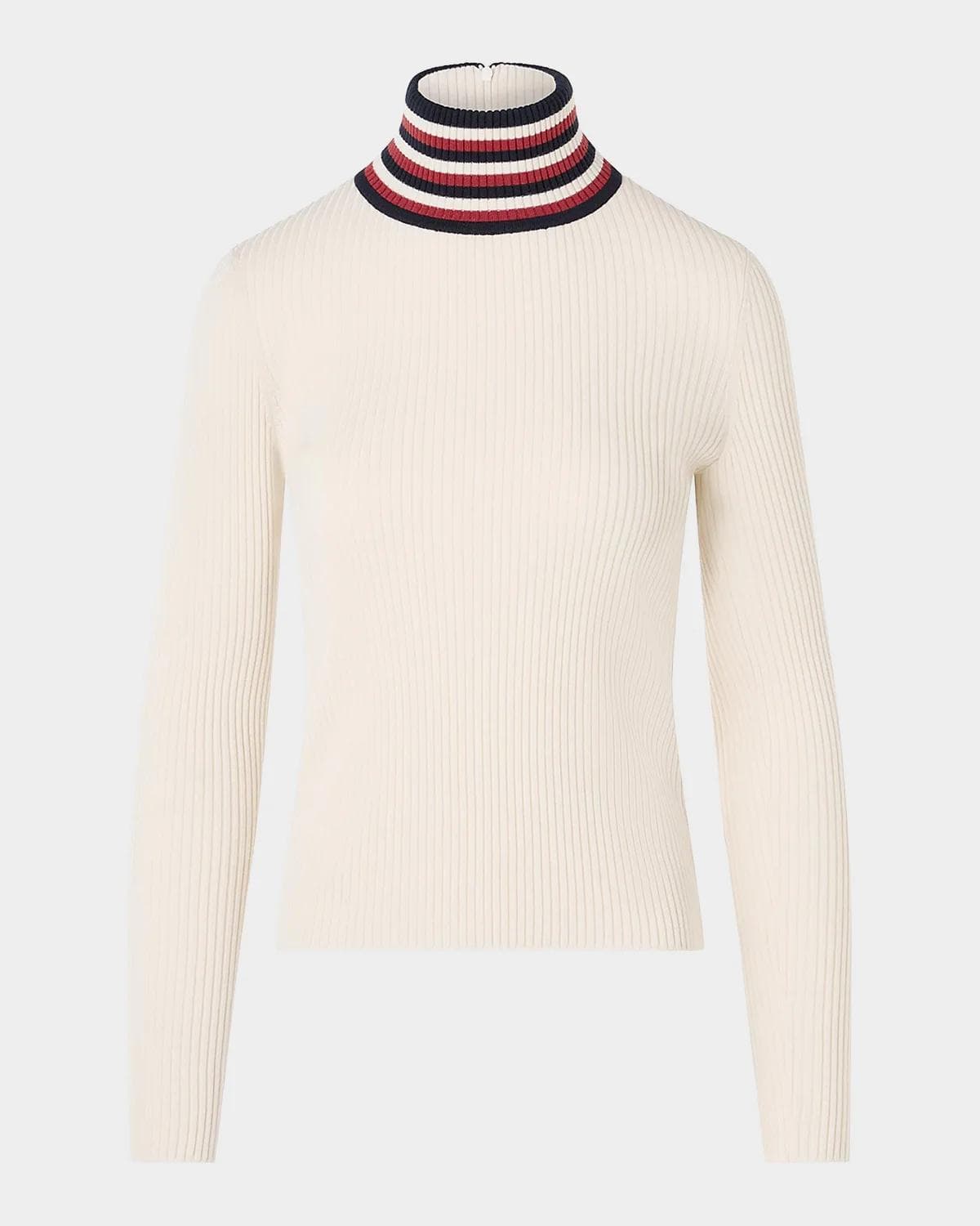 Akris punto Stripe Mock Turtleneck Wool Sweater