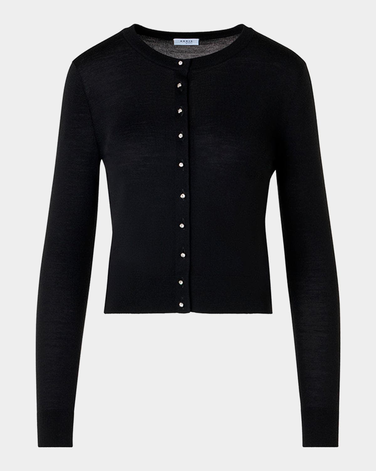 Akris punto Merino Wool Crewneck Cardigan