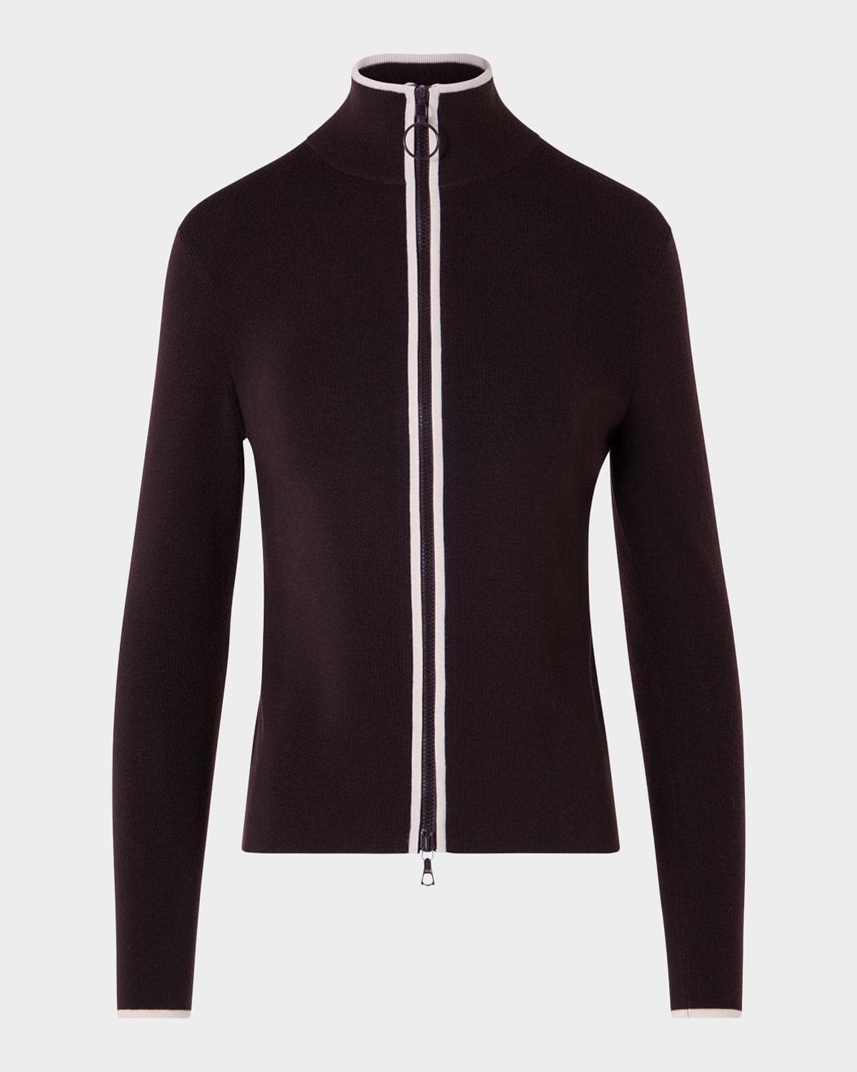 Akris punto Merino Wool Knit Zip Cardigan