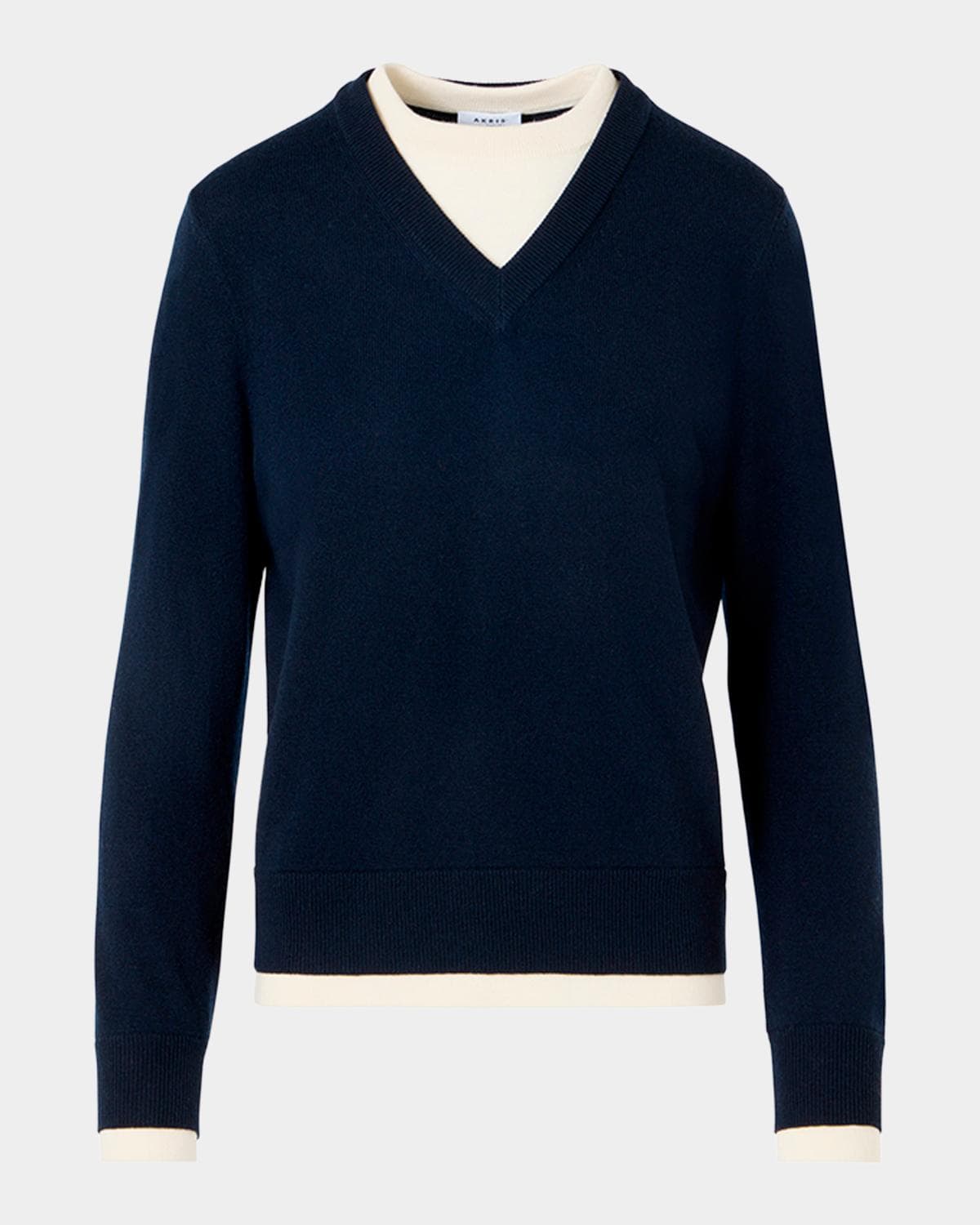 Akris punto Layered Wool-Cashmere Sweater