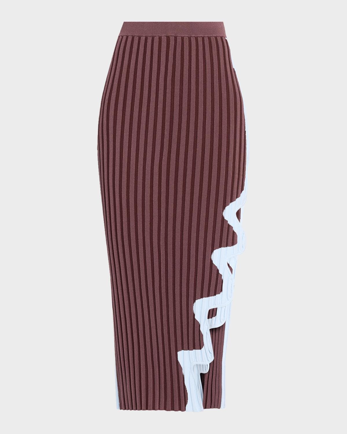 PH5 Jela Pleated Wavy Slit Midi Skirt