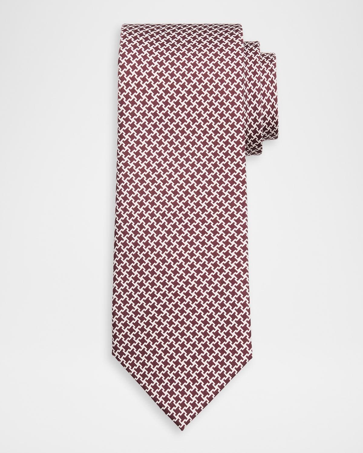 Isaia Men's Geometric-Print Silk Tie