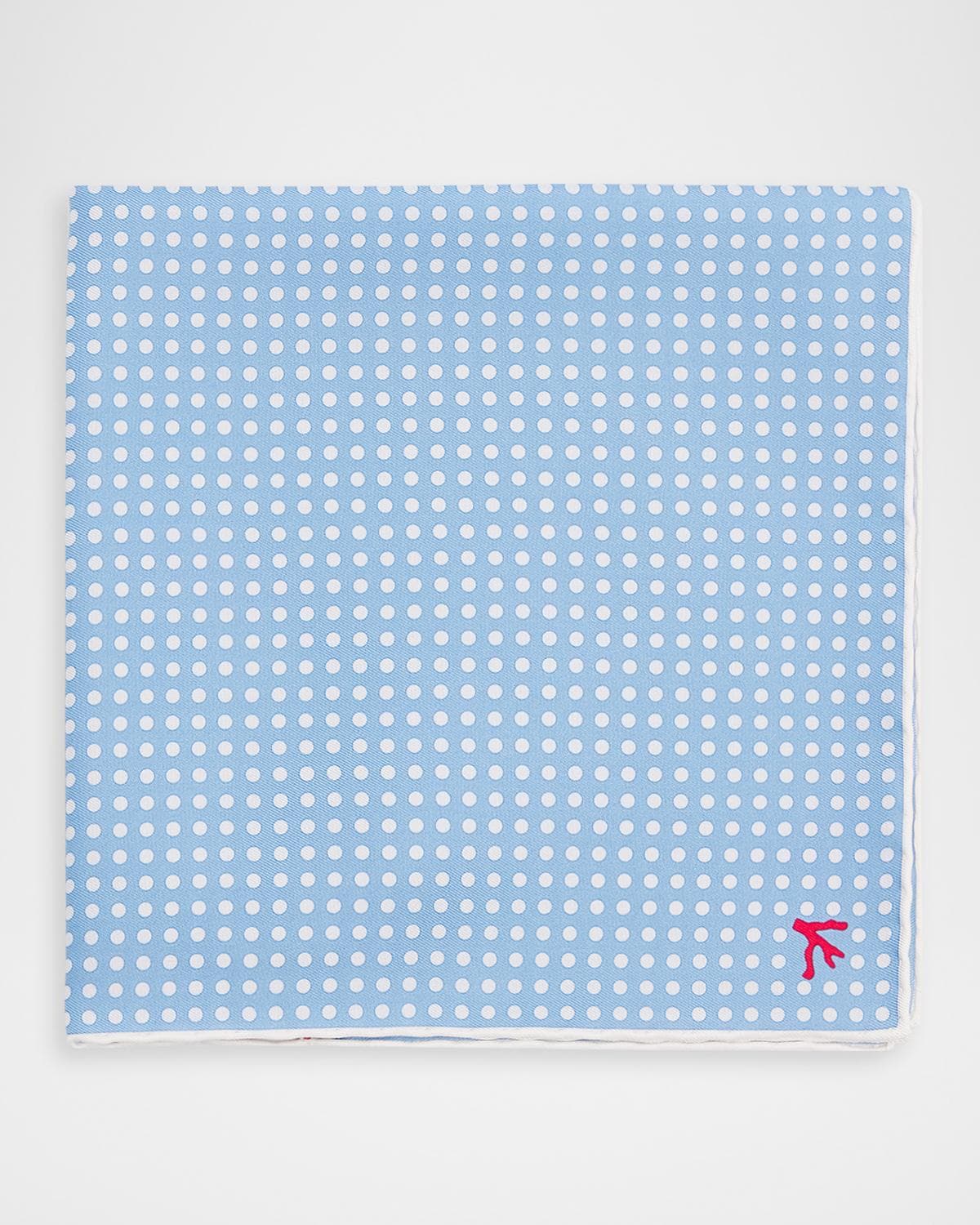 Isaia Men's Polka Dot Silk Pocket Square