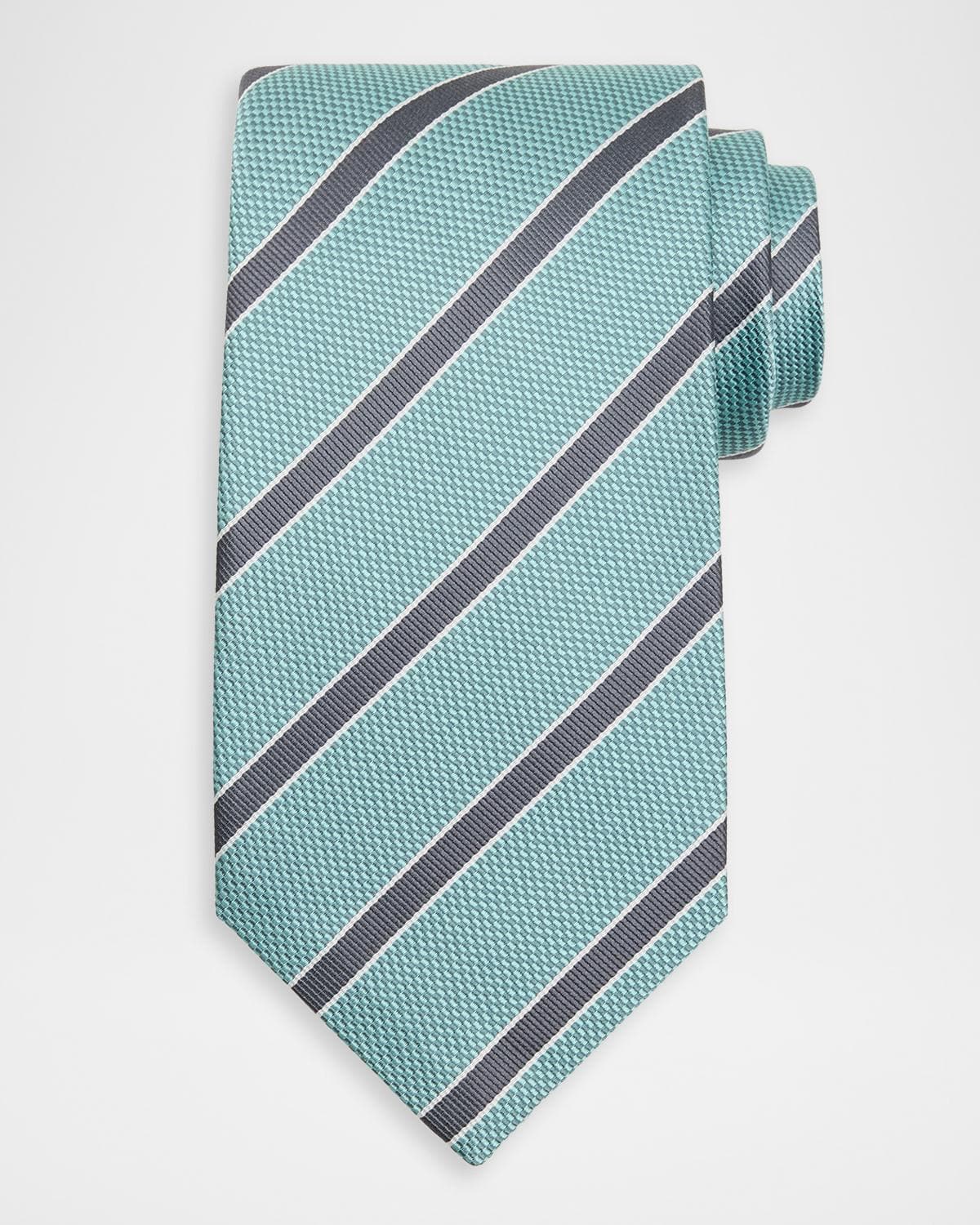 Isaia Men's Diagonal Stripe Silk Tie