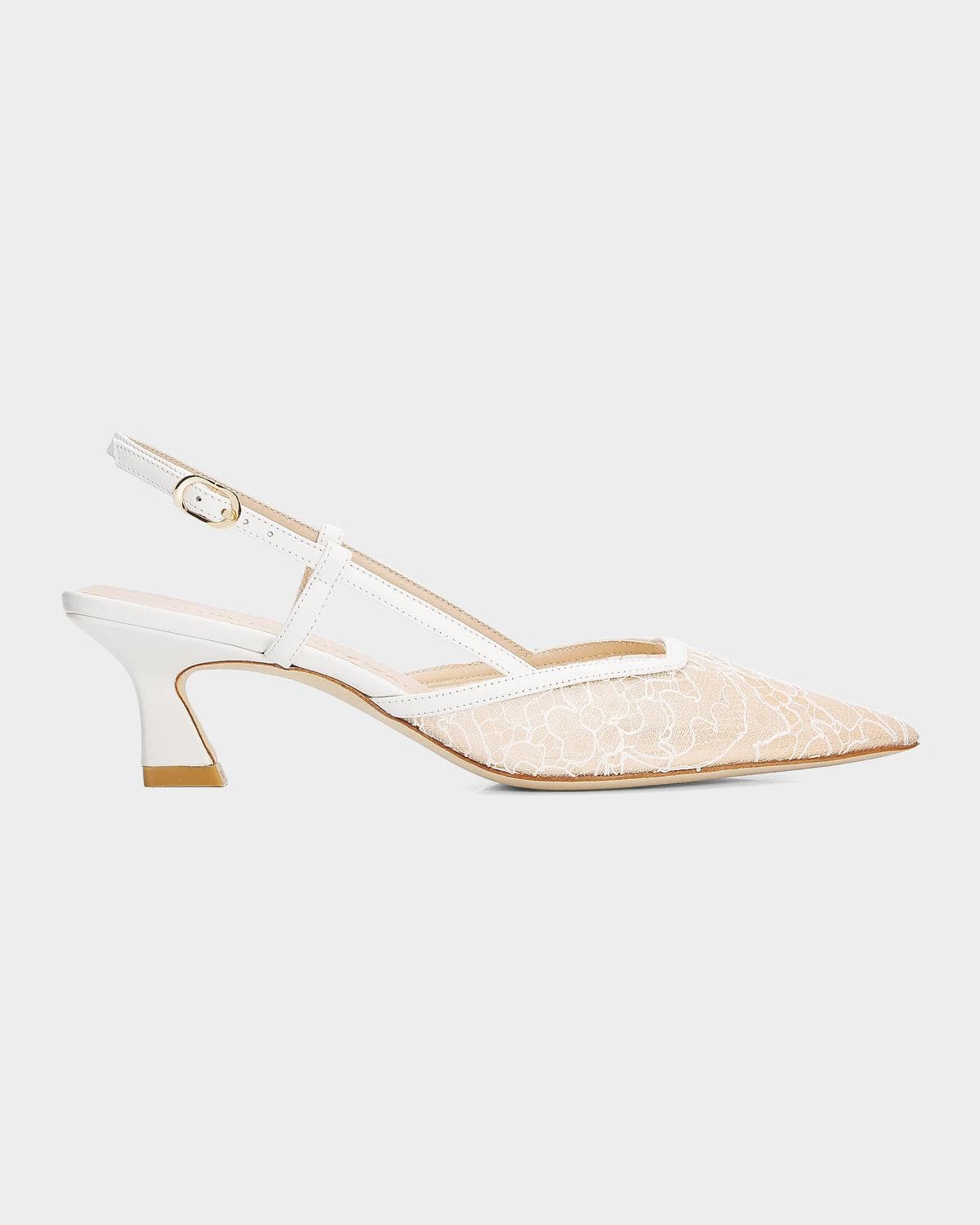 Stuart Weitzman Vinnie 50MM Floral Lace Slingback Pumps