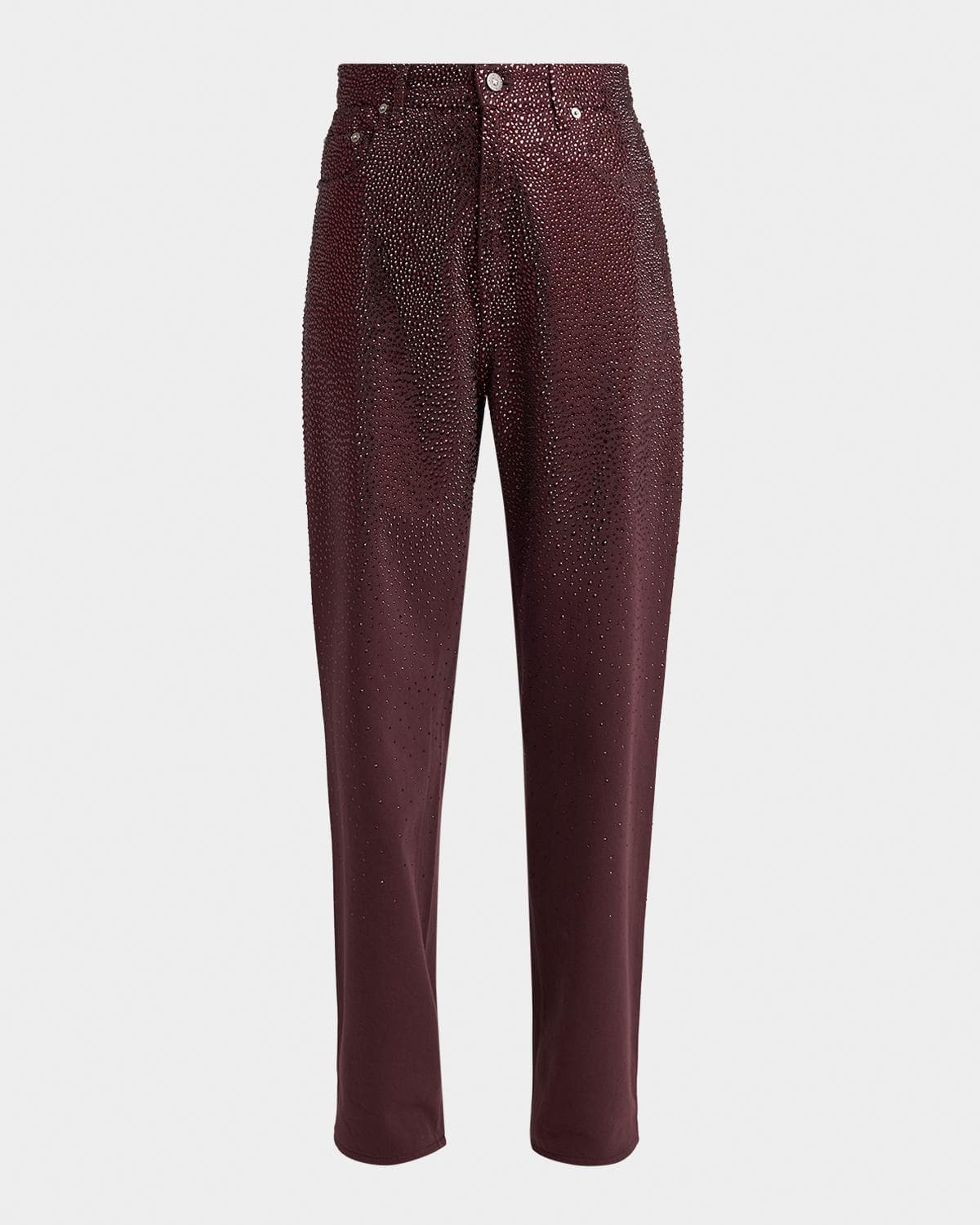 Golden Goose Journey Gradient Crystal Straight-Leg Jeans
