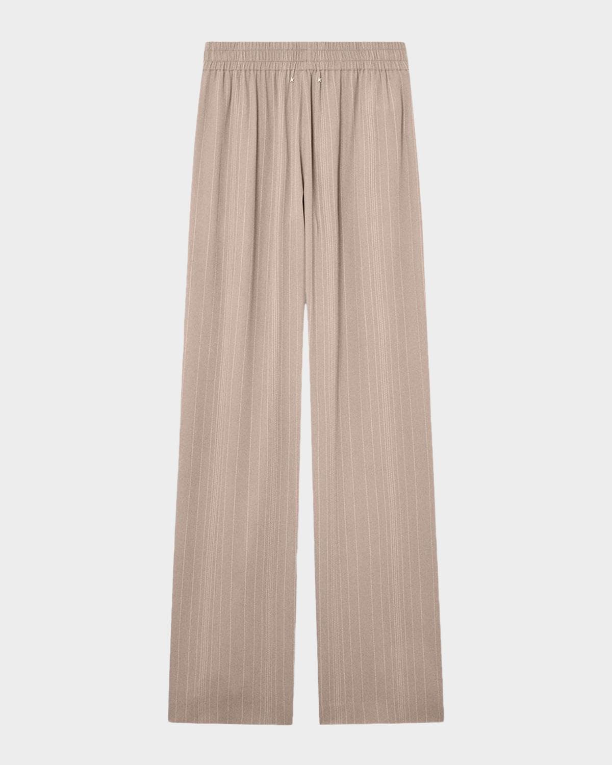 Golden Goose Pull-On Wool-Blend Pinstripe Pants