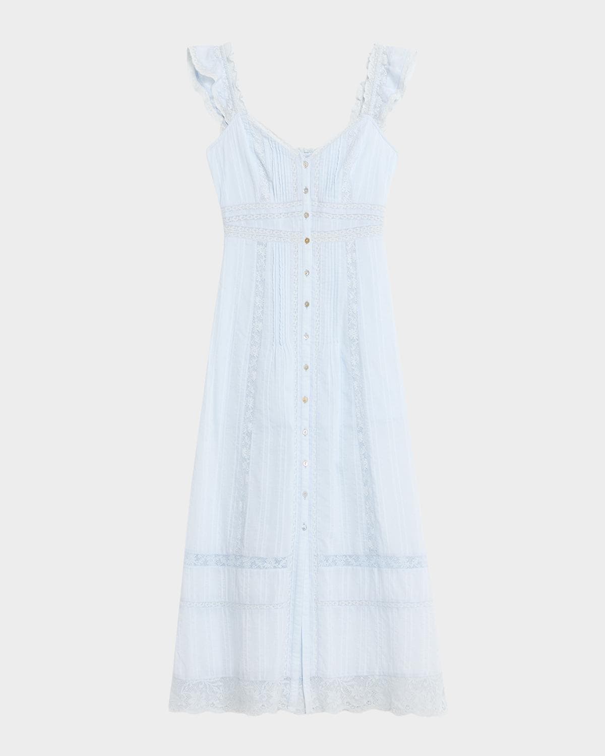 LoveShackFancy Kailette Button-Front Maxi Dress