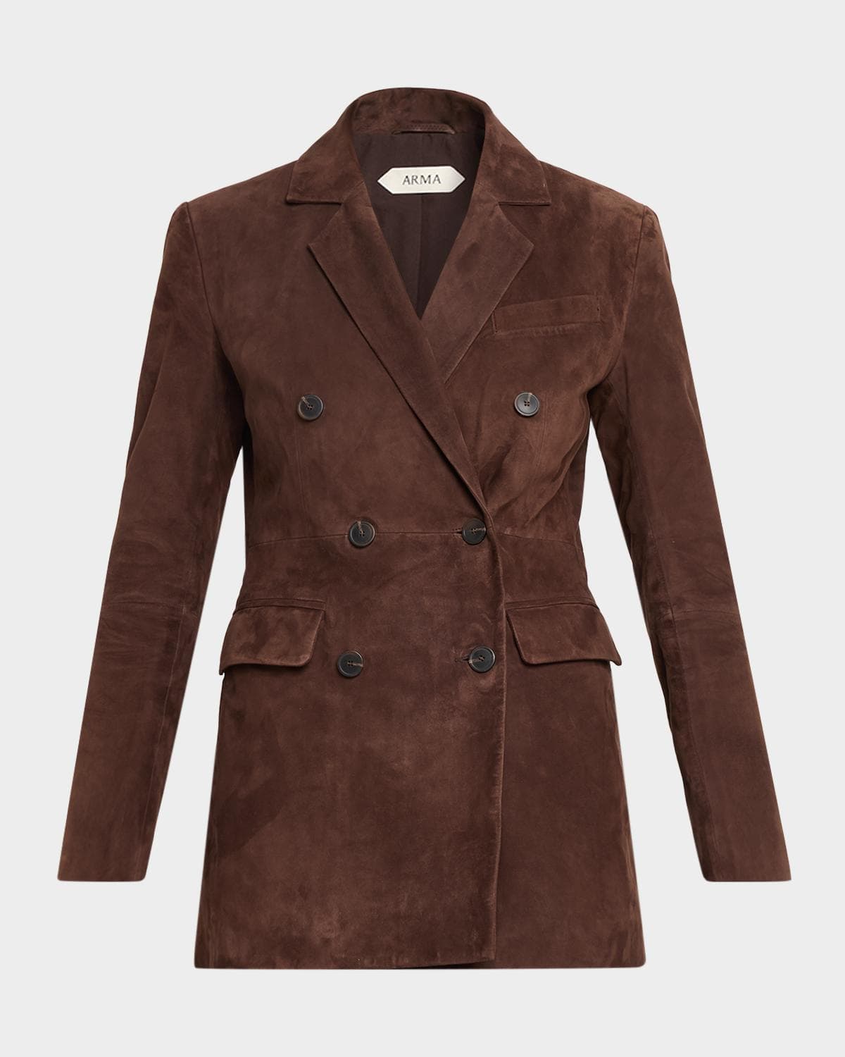 Arma Safia Double-Breasted Suede Jacket