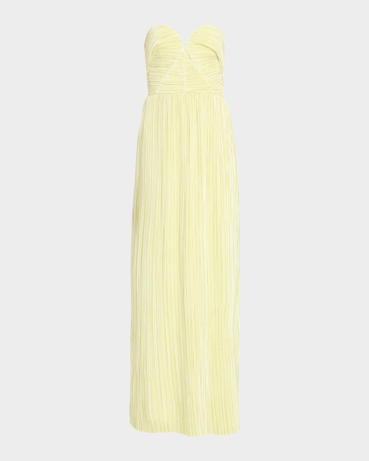 As It May Liora Pleated Strapless Column Gown