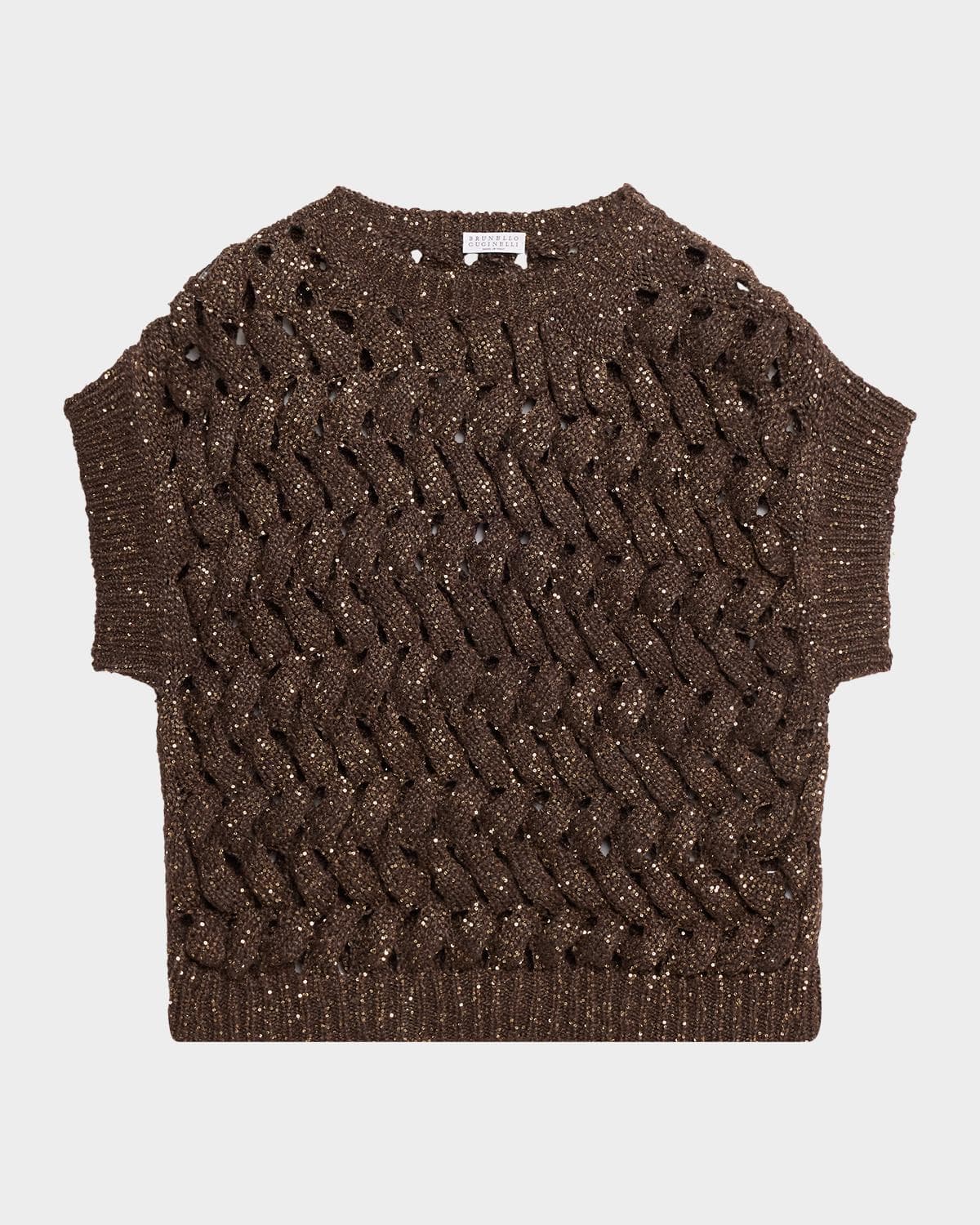 Brunello Cucinelli Shimmering Open Knit Vest