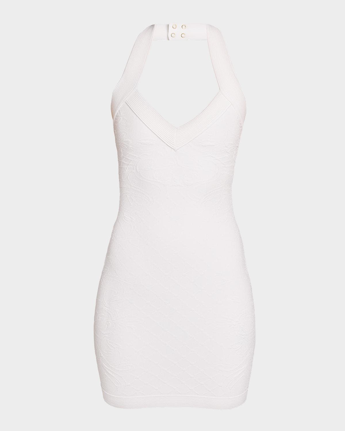 Balmain Compact Knit Halter Mini Dress