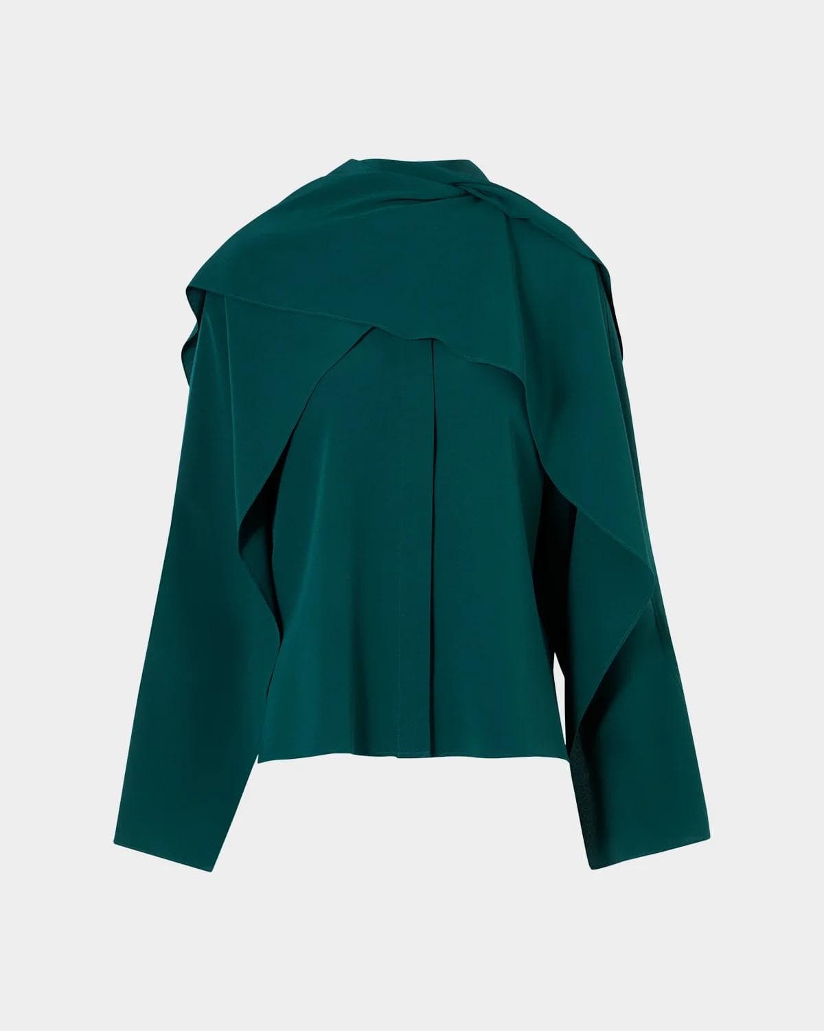 Akris Silk Crepe Sleeve Panel Button-Down Blouse