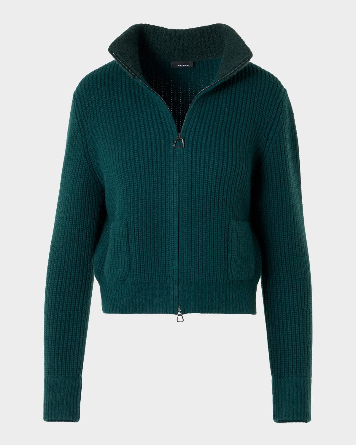 Akris Wool-Cashmere Turtleneck Zip Cardigan