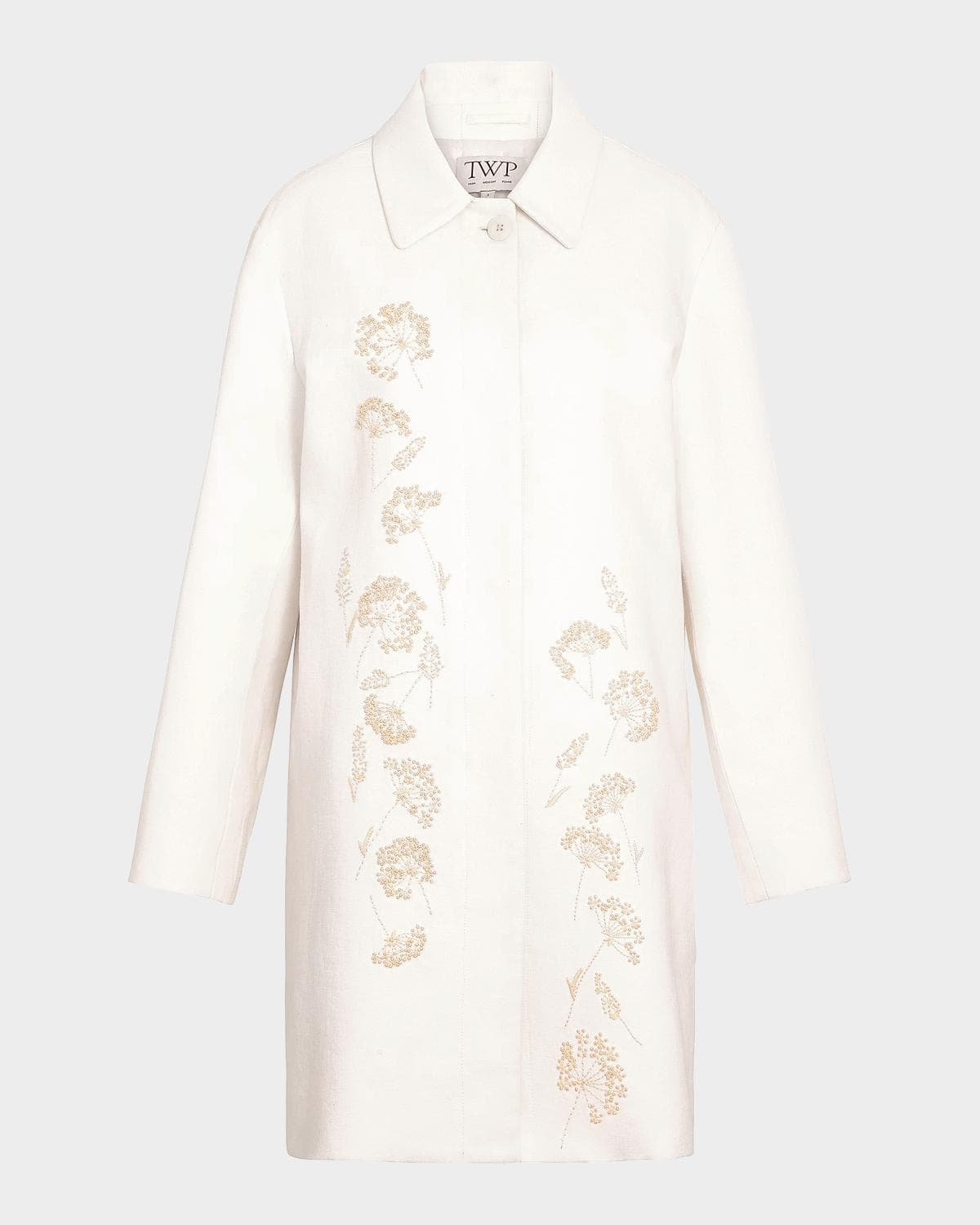 TWP Edinburgh Embroidered Linen Coat